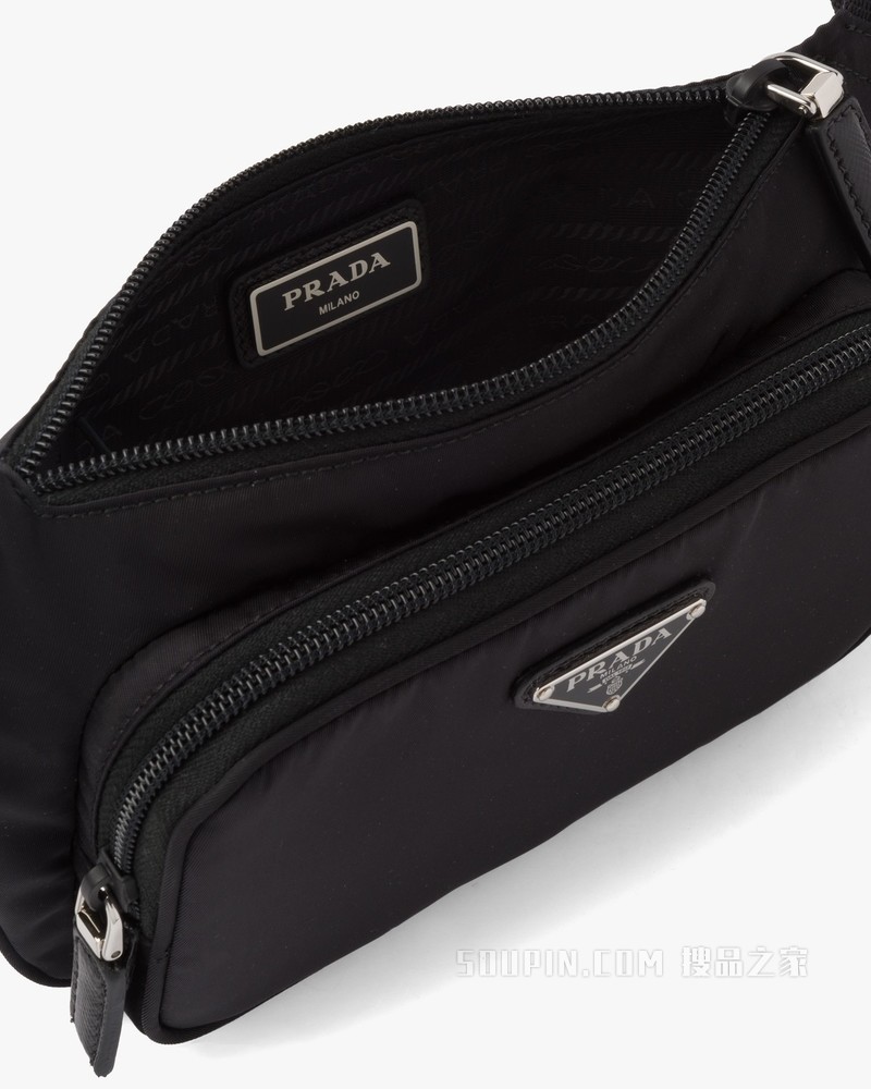 Re-Nylon 再生尼龙和Saffiano 皮革单肩包