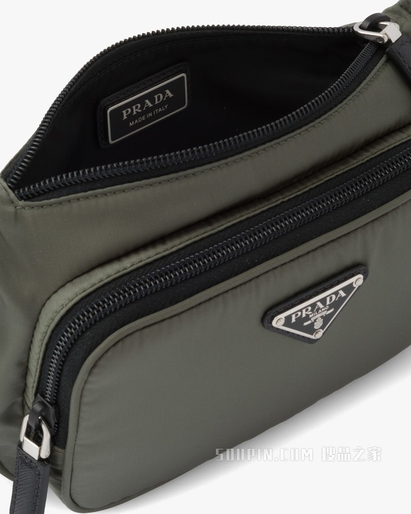 Re-Nylon 再生尼龙和Saffiano 皮革单肩包