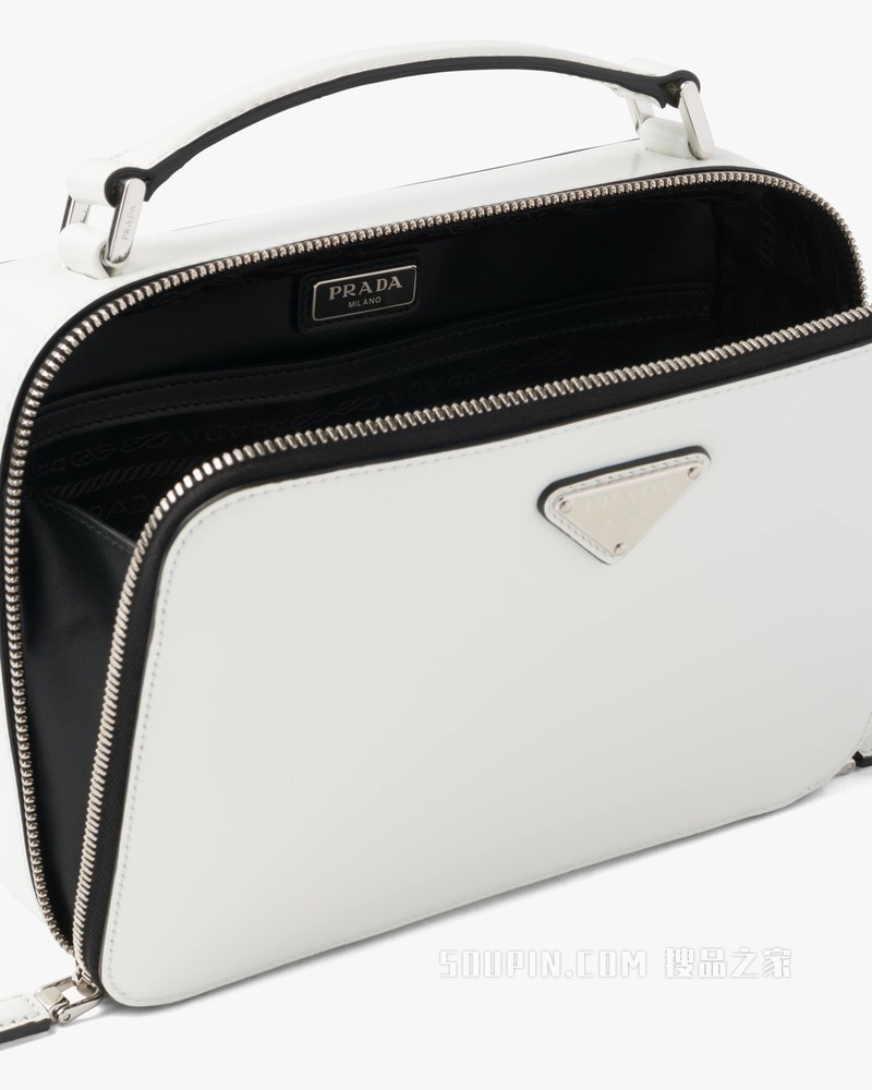 PRADA/普拉达】Prada Brique 亮面皮革手袋