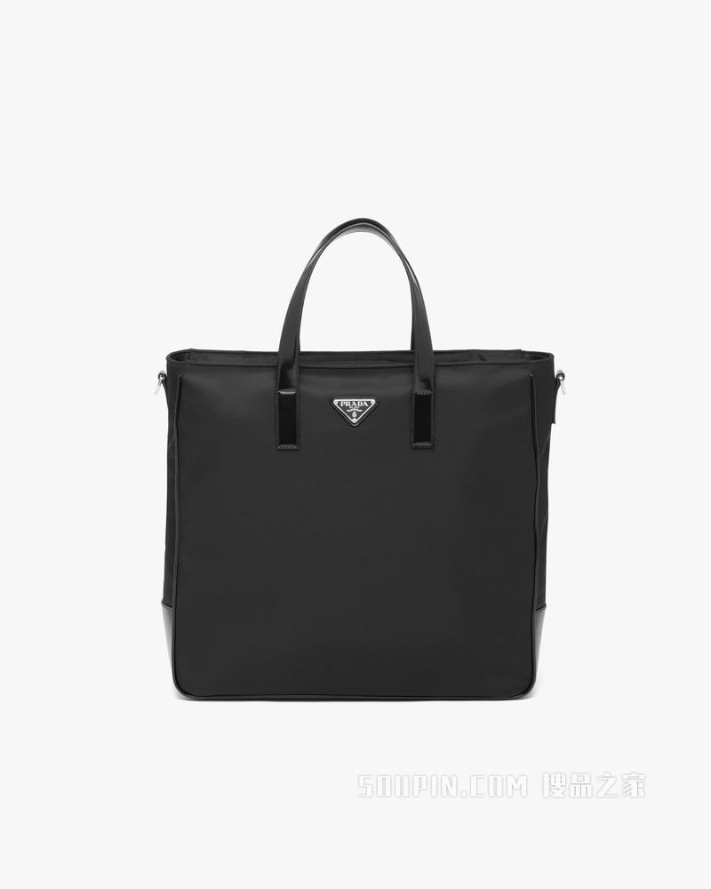 Re-Nylon 再生尼龙和皮革托特包