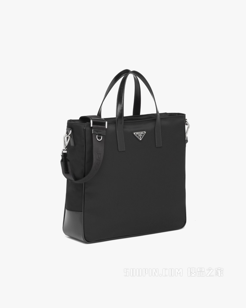 Re-Nylon 再生尼龙和皮革托特包