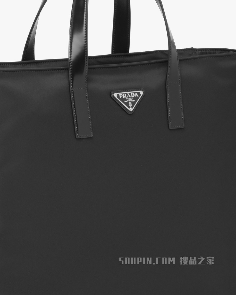 Re-Nylon 再生尼龙和皮革托特包