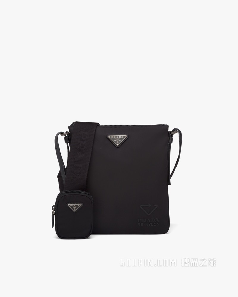 Re-Nylon再生尼龙和Saffiano 皮革单肩包