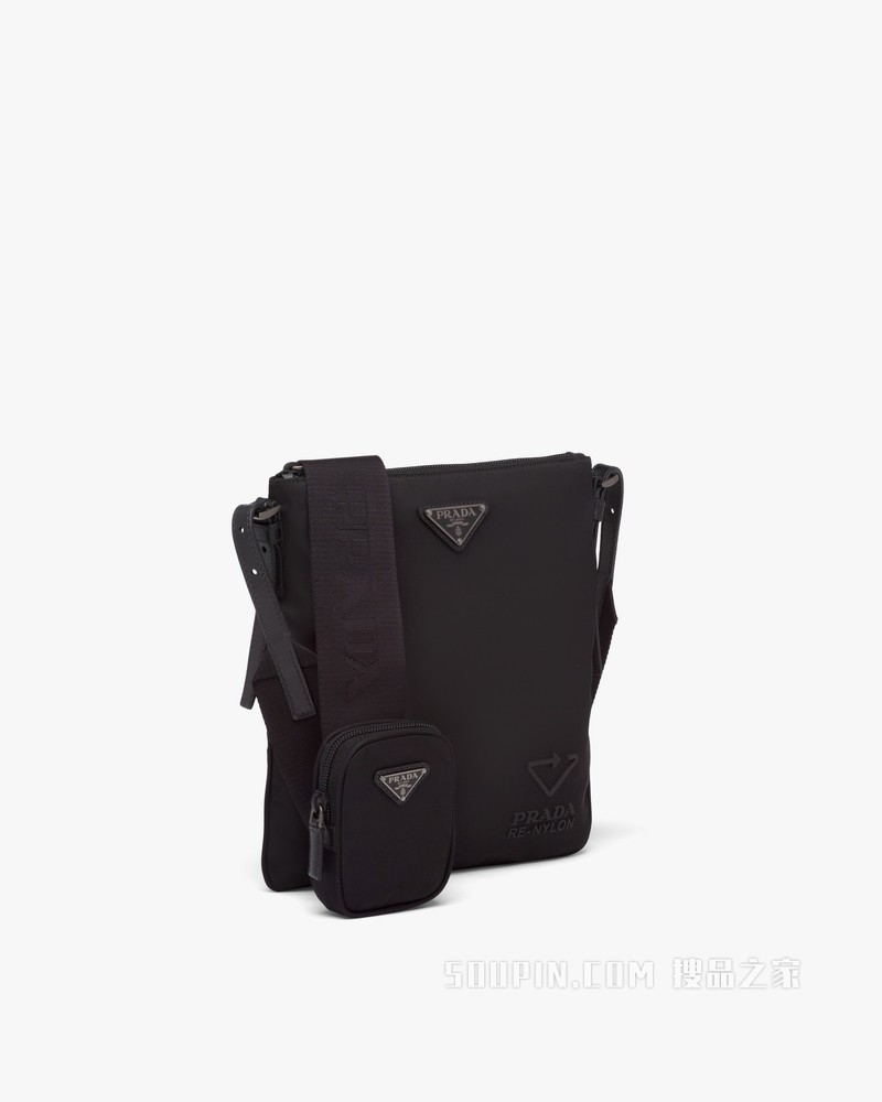 Re-Nylon再生尼龙和Saffiano 皮革单肩包