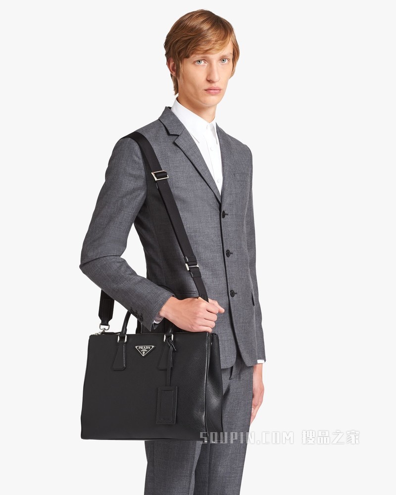 Prada Galleria 大号男士手提包