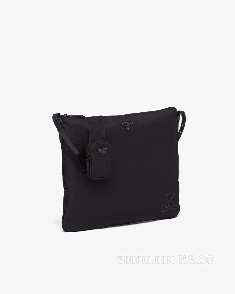 Re-Nylon再生尼龙和Saffiano 皮革单肩包