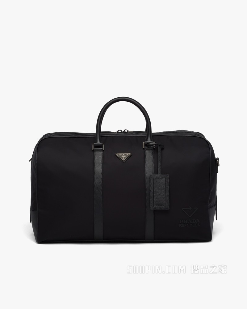 Re-Nylon 再生尼龙和Saffiano 皮革旅行包