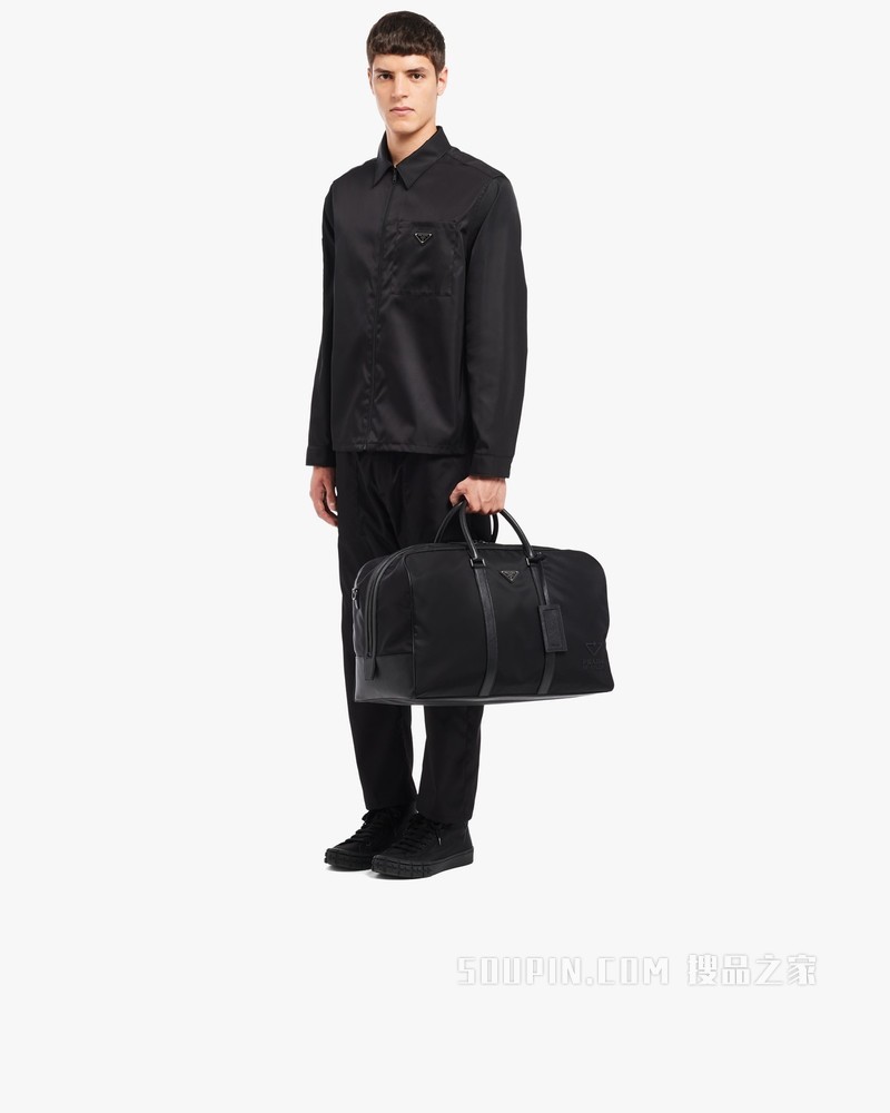 Re-Nylon 再生尼龙和Saffiano 皮革旅行包