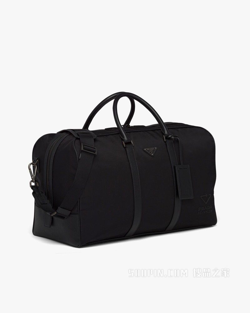 Re-Nylon 再生尼龙和Saffiano 皮革旅行包