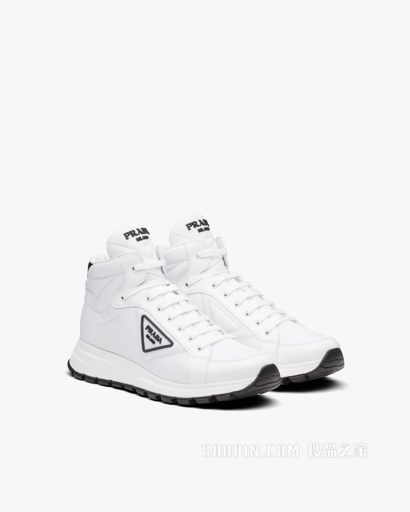 Prada PRAX 01 Re-Nylon 再生尼龙和亮面皮革运动鞋