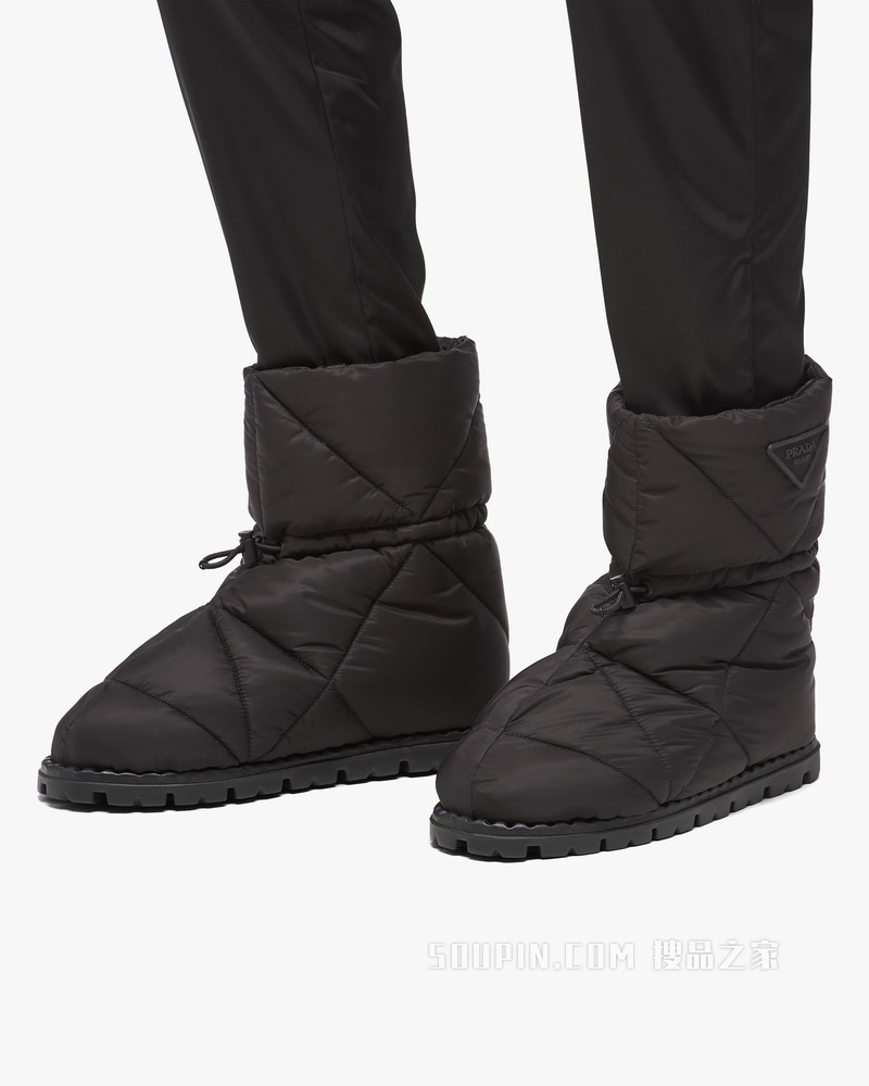 加衬尼龙织物短靴