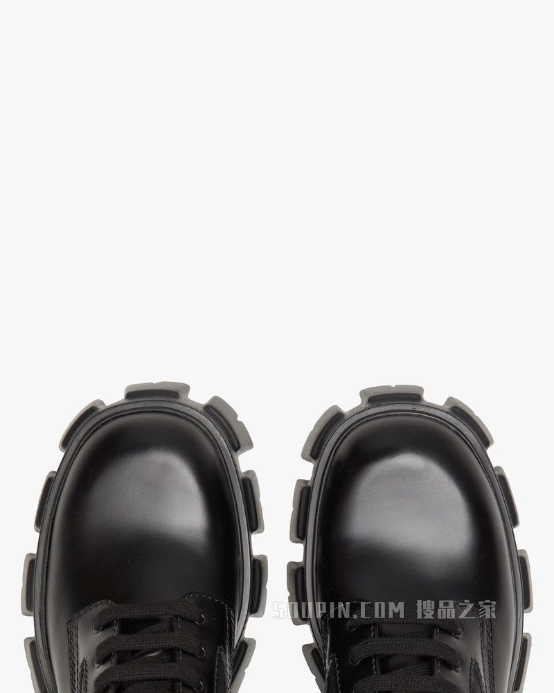 Monolith 亮面皮革和尼龙中筒靴