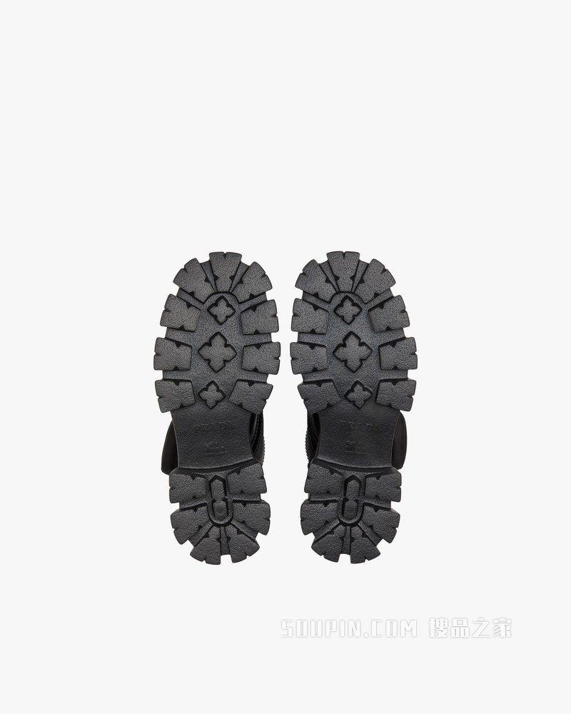 Monolith 亮面皮革和尼龙中筒靴