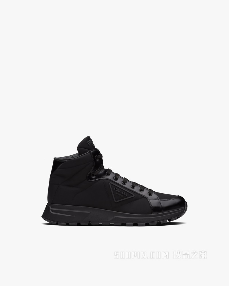 Prada PRAX 01 Re-Nylon 再生尼龙和亮面皮革运动鞋