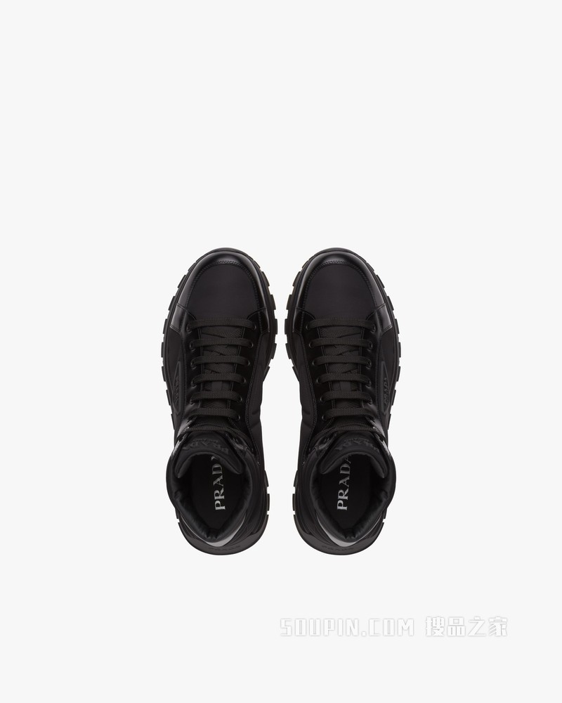 Prada PRAX 01 Re-Nylon 再生尼龙和亮面皮革运动鞋