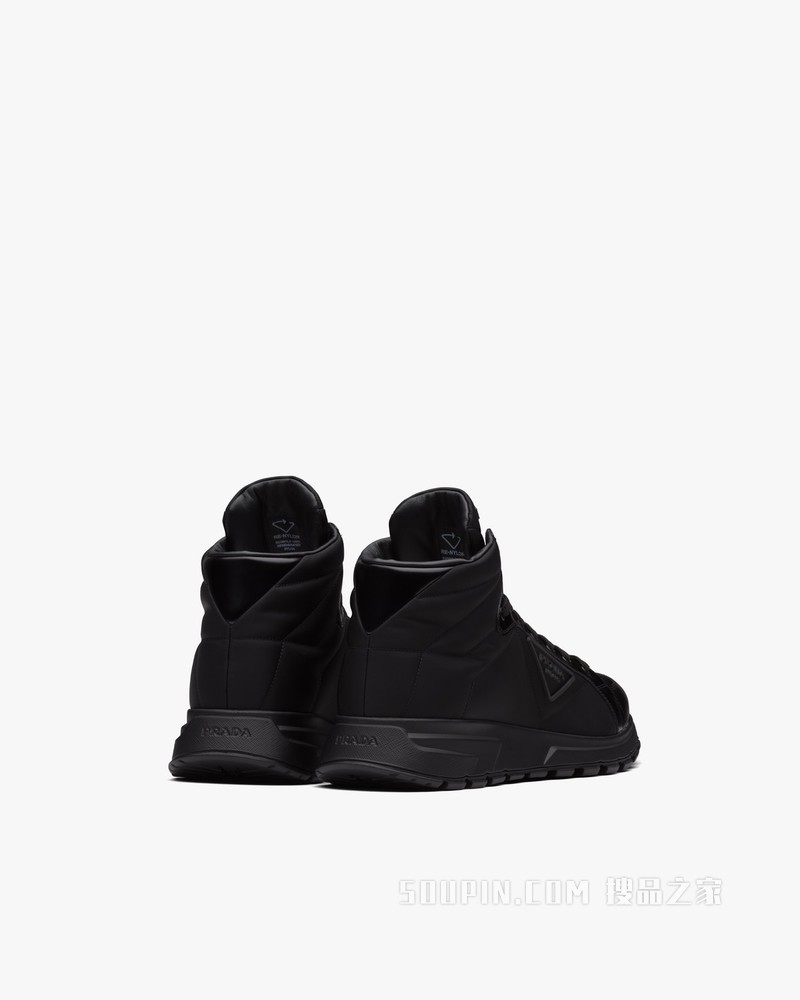 Prada PRAX 01 Re-Nylon 再生尼龙和亮面皮革运动鞋