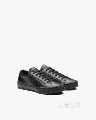 Prada Wheel Cassetta 皮革运动鞋