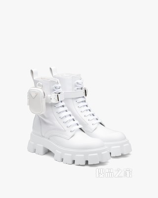 Monolith 亮面皮革和尼龙中筒靴