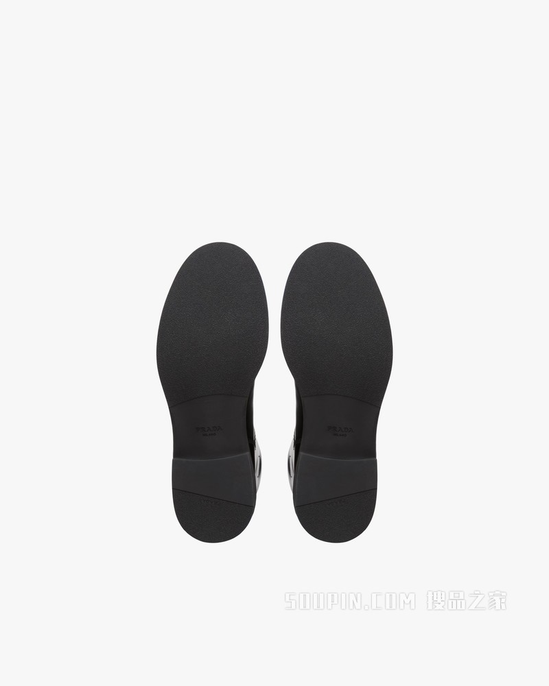 亮面皮革中筒靴