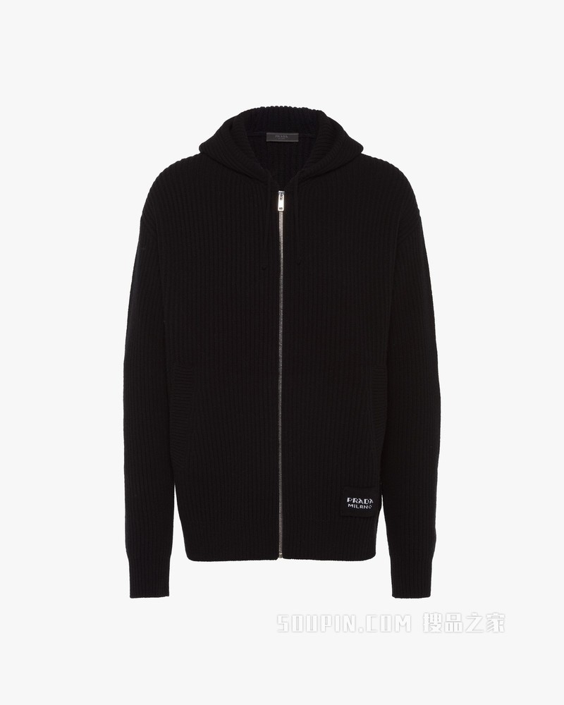 羊毛和羊绒针织帽衫