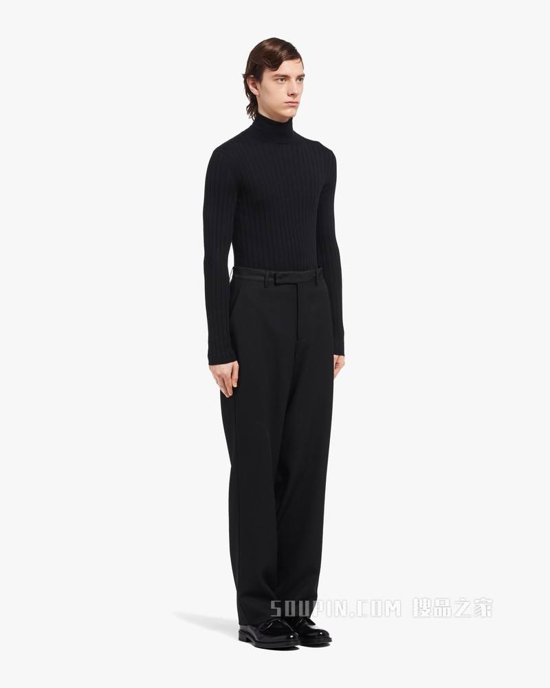 羊毛华达呢长裤