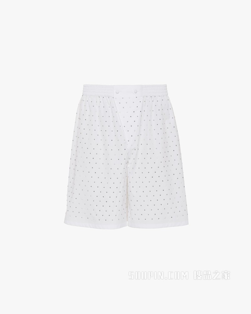铆钉装饰棉质百慕大短裤