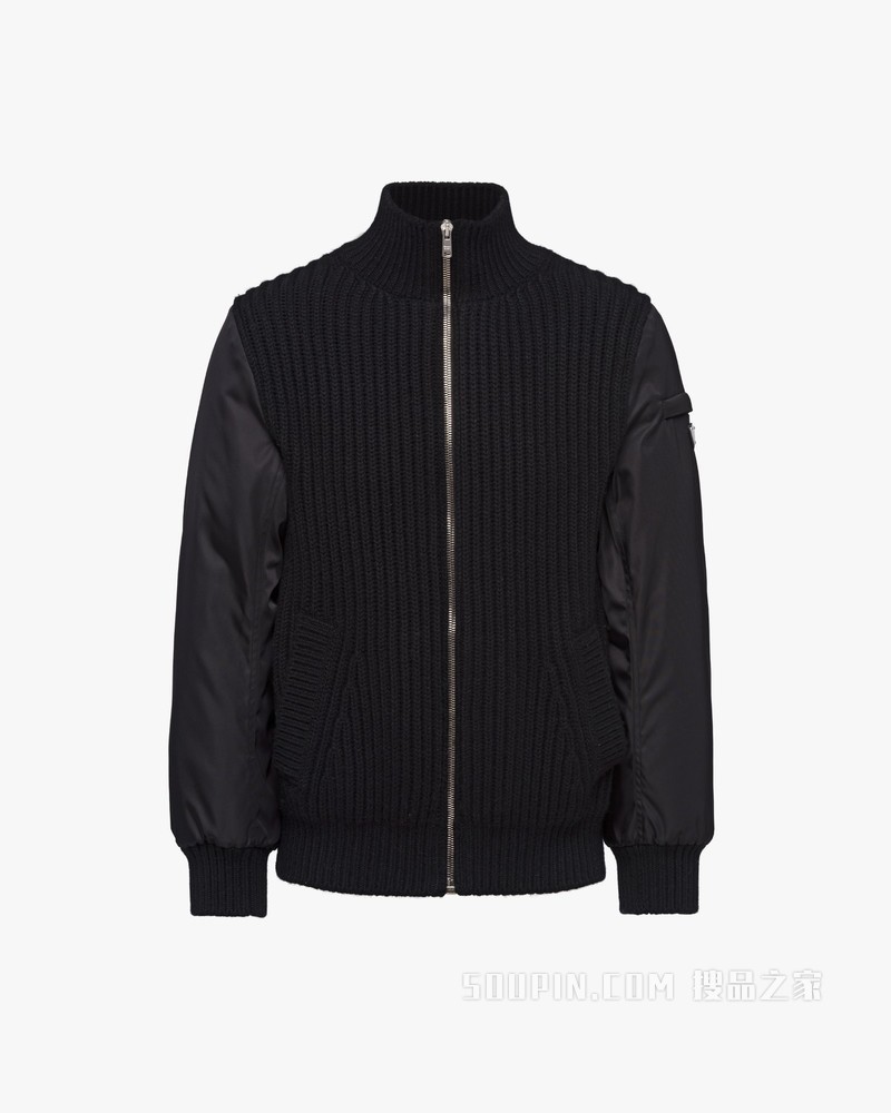 双面穿羊绒和Re-Nylon 再生尼龙开衫