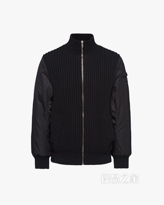 双面穿羊绒和Re-Nylon 再生尼龙开衫