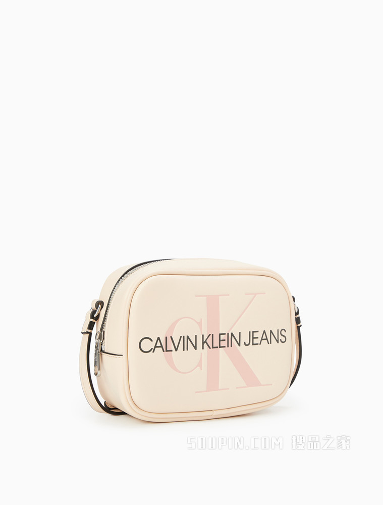 【圣诞礼物】Calvin Klein 女包层叠LOGO印花长方形相机包DH2790