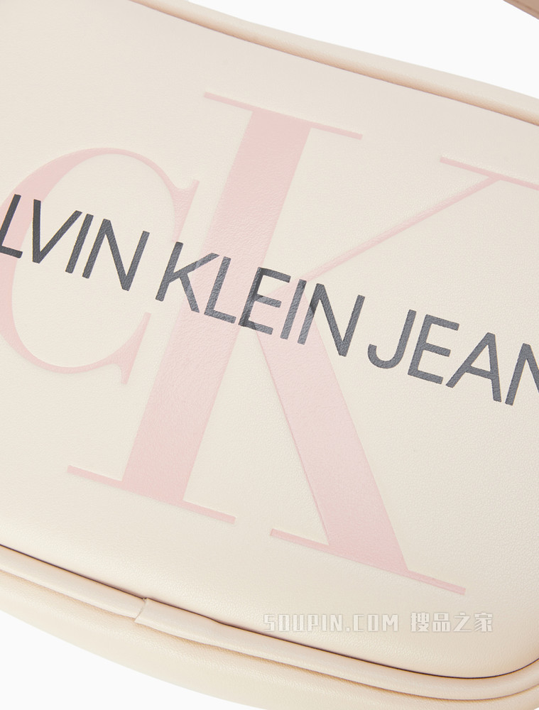 【圣诞礼物】Calvin Klein 女包层叠LOGO印花长方形相机包DH2790