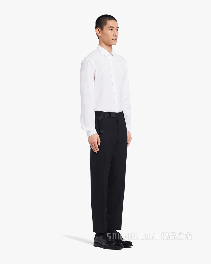 羊毛华达呢长裤