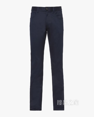 弹力斜纹布五袋长裤
