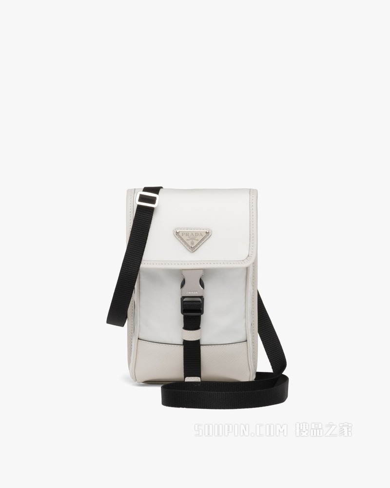 尼龙和Saffiano 皮革手机包