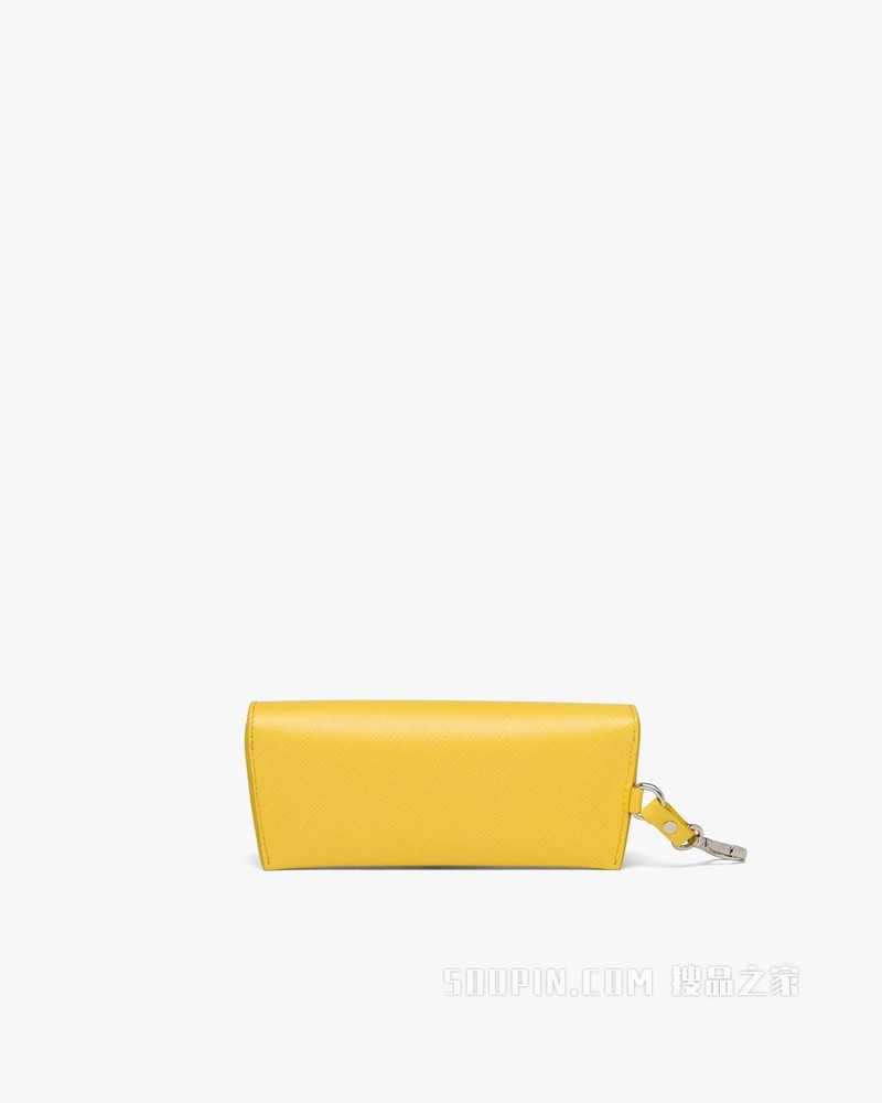 Saffiano 皮革眼镜套