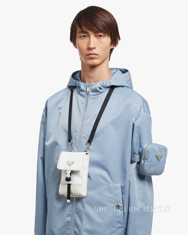 尼龙和Saffiano 皮革手机包