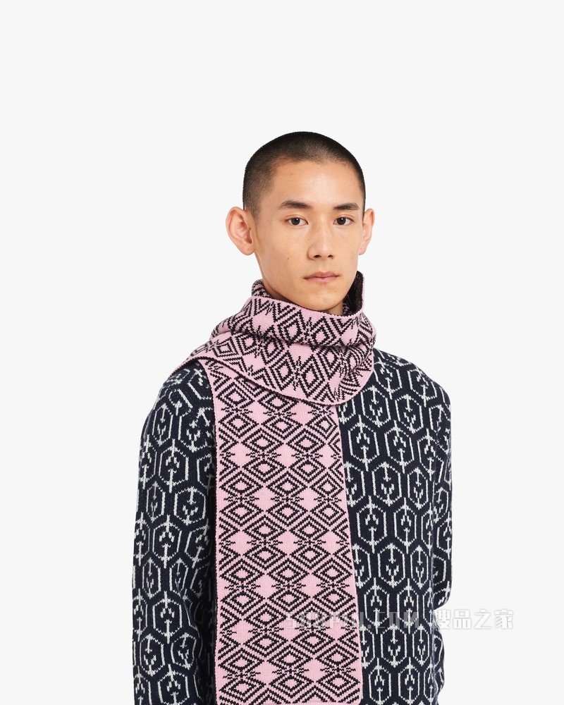 羊毛和羊绒提花围巾