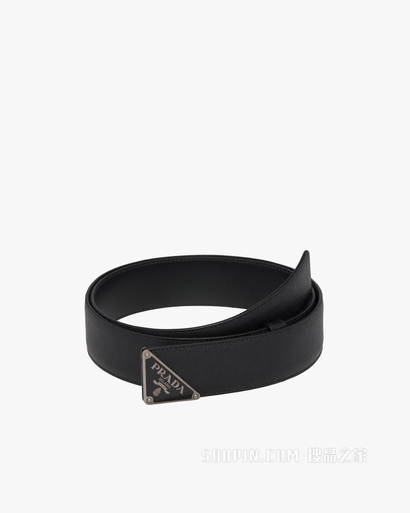 Saffiano 皮革腰带