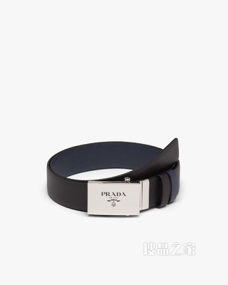 可双面戴Saffiano 皮革腰带