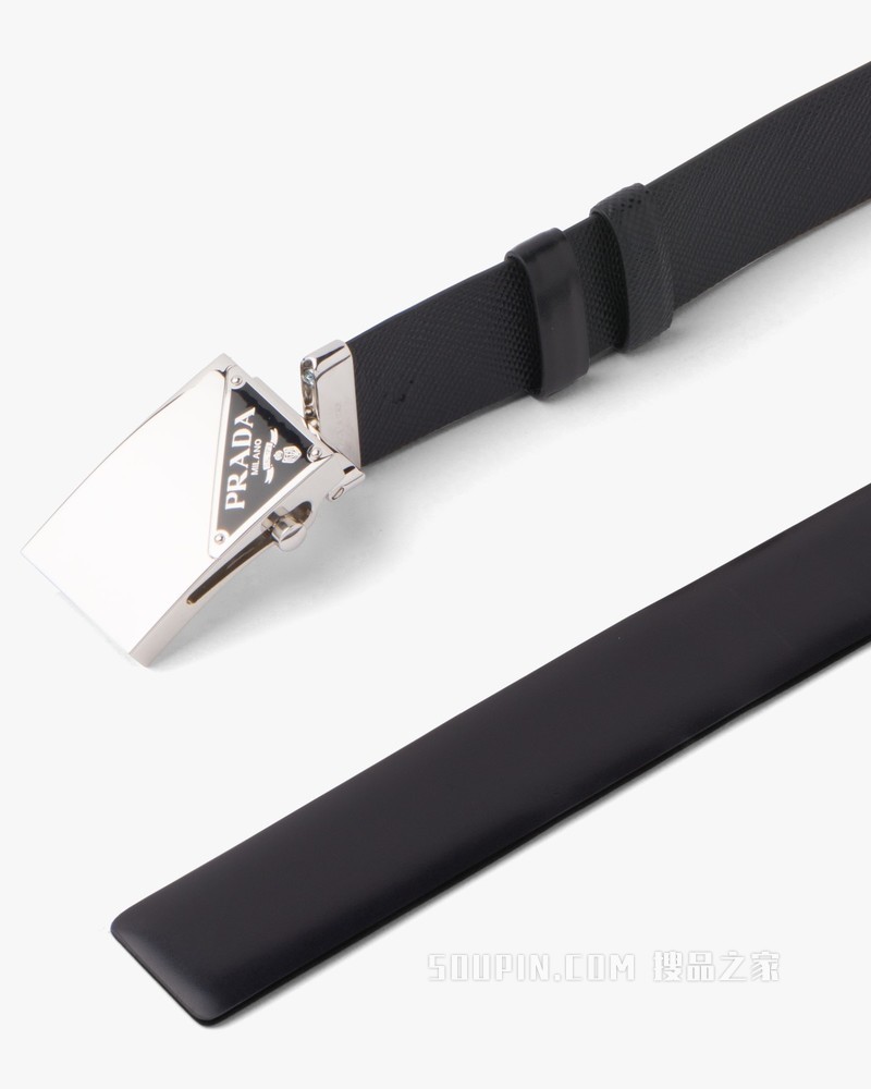 可双面穿Saffiano 皮革腰带
