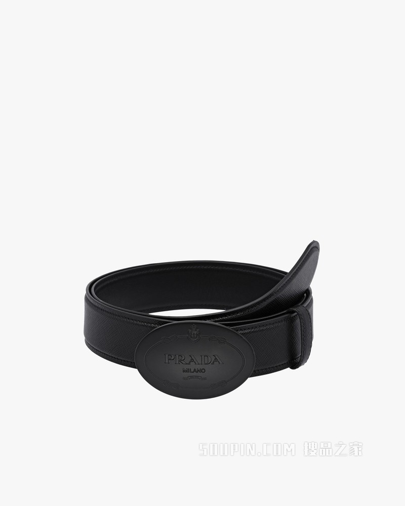 Saffiano 皮革腰带