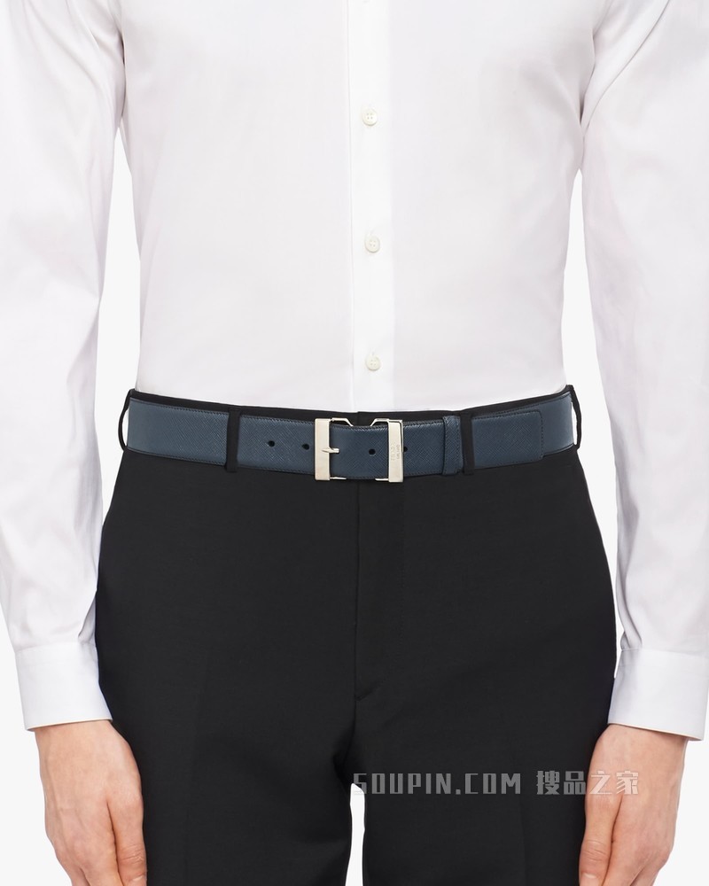 Saffiano 皮革腰带