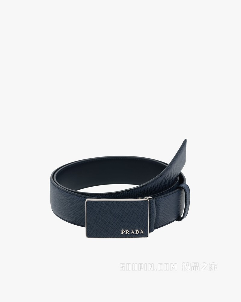 Saffiano 皮革腰带