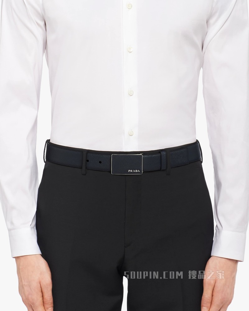 Saffiano 皮革腰带