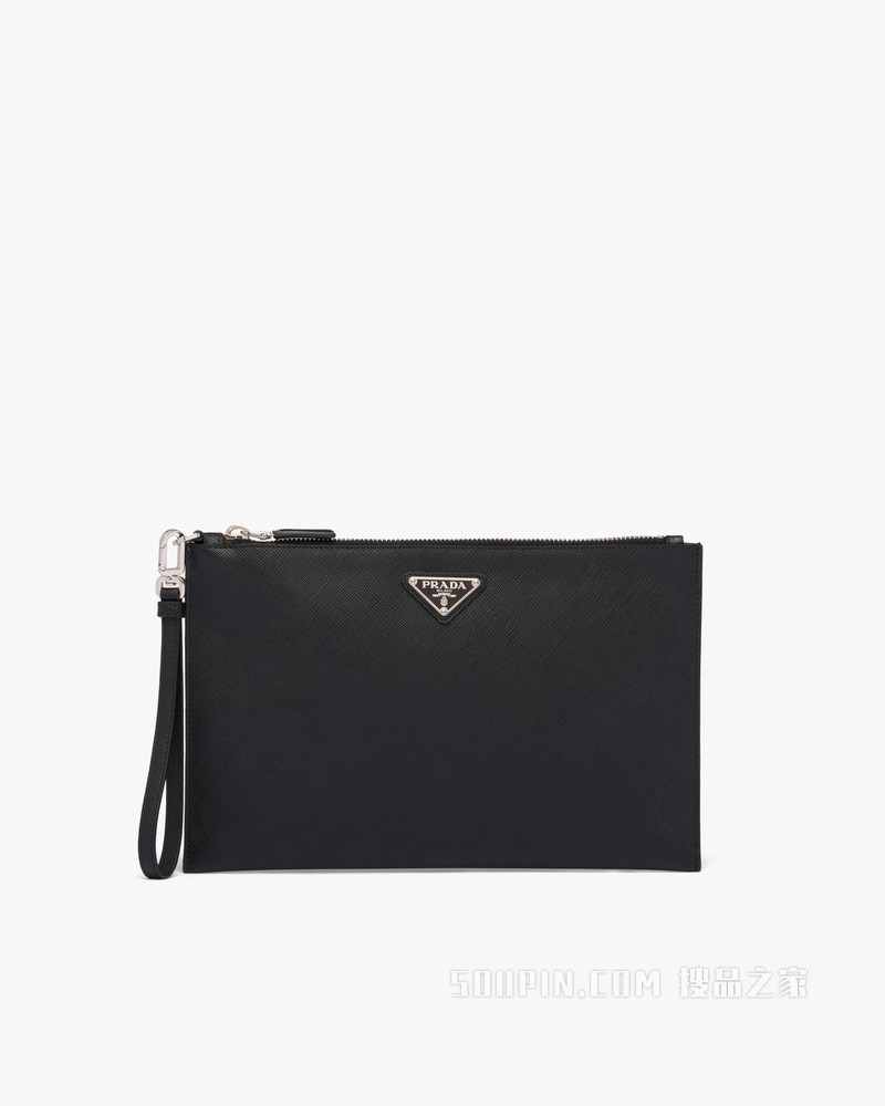 Saffiano 皮革手拿包