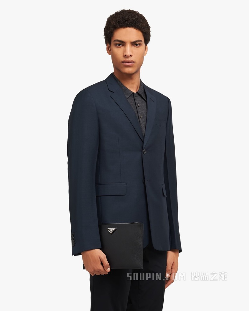 Saffiano 皮革手拿包