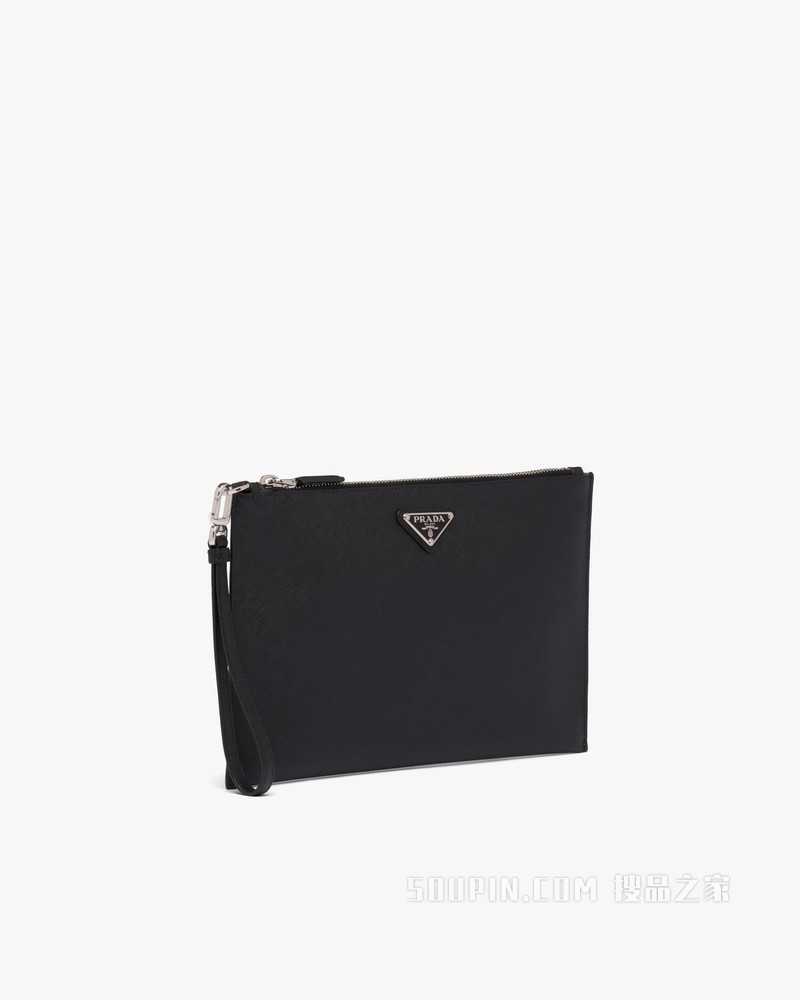 Saffiano 皮革手拿包