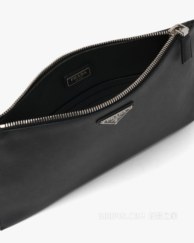 Saffiano 皮革手拿包