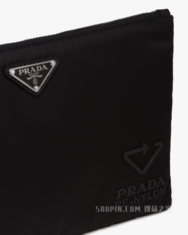 Re-Nylon 再生尼龙和Saffiano 皮革手拿包