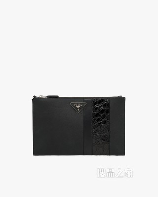 Saffiano 皮革手拿包