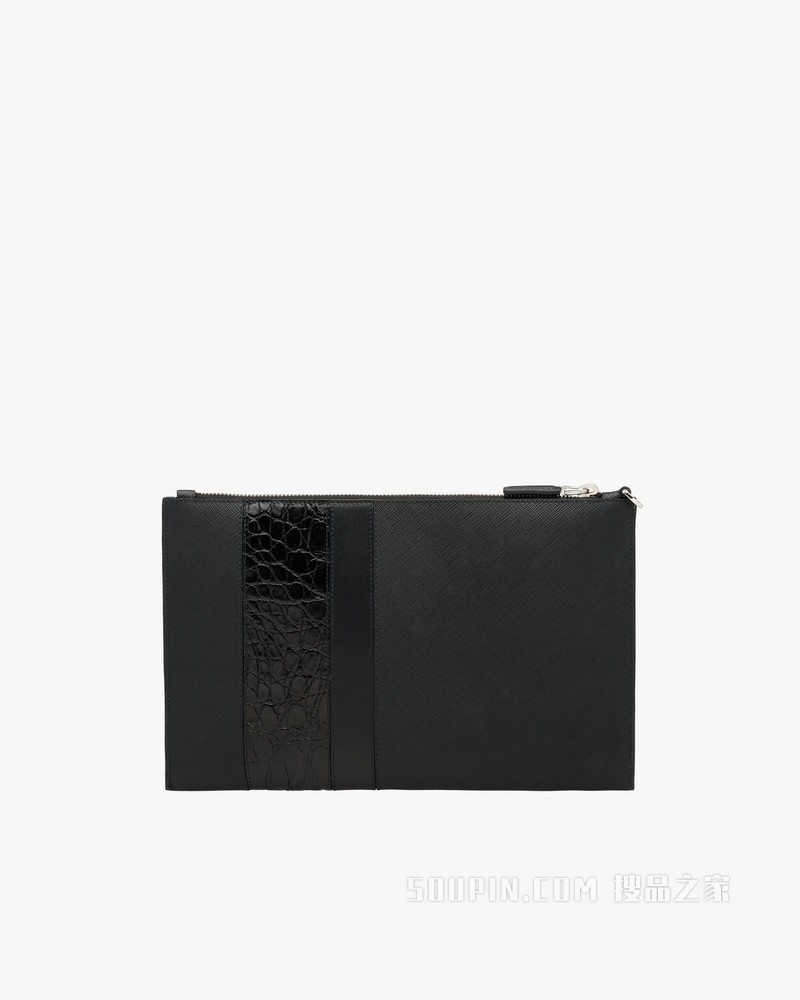 Saffiano 皮革手拿包
